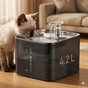 Distributore d'Acqua Automatico Intelligente per Cani e Gatti in Acciaio Inossidabile, Ricaricabile, Design Staccabile, Ottomila (modello) - Product Image 4