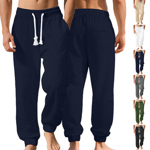Pantalon de jogging jacquard pour homme à taille élastique, léger, respirant, en polyester, décontracté, coupe ample, taille européenne - Product Image 2