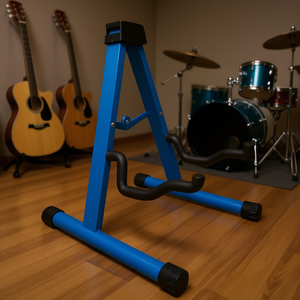 Support double pour guitare Db 5 Core bleu, réglable, robuste, universel, pliable, pour guitare acoustique, électrique, basse, mandoline, violoncelle - Product Image 2