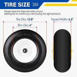 13x6.50-6 pneus et roues anti-crevaison Pneus de tondeuse <span class=keywords><strong>à</strong></span> gazon lisses et solides - Product Image 4