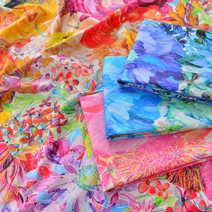 Grande fiore <span class=keywords><strong>Marina</strong></span>-mare Liberty Tana prato 100% anni '80 tessuto <span class=keywords><strong>di</strong></span> cotone pettinato per abbigliamento - Product Image 1