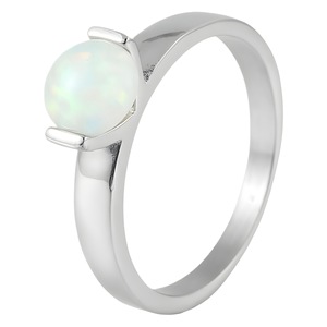 yunnique <b>Silver</b> <b>Opal</b> <b>Ring</b> Women's Prong Setting Ball Shape Jewelry Gift Fashion <b>Ring</b> - Product Image 5