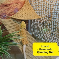Hamac de grimpette pour reptiles à ventouse, filet de grimpette décoratif suspendu pour lézards, lit respirant en maille pour animaux de compagnie, balançoire de repos pour animaux