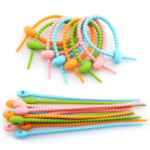210mm Rubber Reusable Silicone Cable Ties Cord Organizer Straps