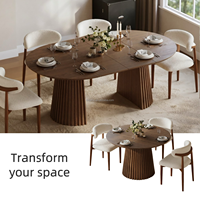 Factory Exports Home <strong>Furniture</strong> Wood 120-160cm Longer Elegant Extendable Dining Table for Home House Hotel Dining Space
