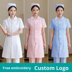 <span class=keywords><strong>Uniforme</strong></span> d'infirmière <span class=keywords><strong>pour</strong></span> femmes, manches longues, manches courtes, rose, bleu, col montant, col <span class=keywords><strong>de</strong></span> poupée, automne, hiver, <span class=keywords><strong>travail</strong></span> à l'hôpital - Product Image 5