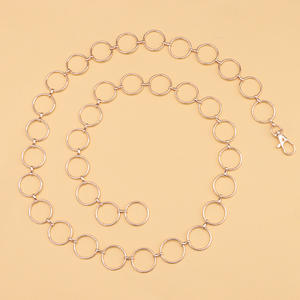 Cadena de Cintura de Una Sola Capa con Anillo de Metal Dorado, Estilo Punk Geométrico, Cadena Corporal de Aleación de Zinc para Uso Diario - Product Image 3