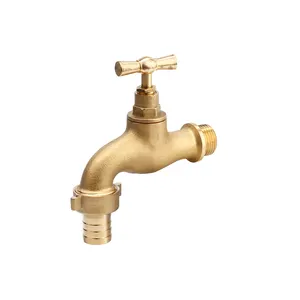 Factory Sale Custom Full Size Brass Tap Garden Hose Bibcock 1/2" To 1" Garden Faucets Using Casting Bibcock Brass