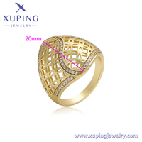 X000948315 Xuping Schmuck 14 Karat vergoldetes Kupfer Chunky Wide Women Men Fashion Ring