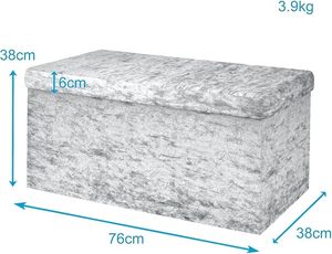 Pliable Brillant Velours Cube Rembourré Siège Capacité De Stockage Gain De Place Couvercle Pliant Gain De Place De Stockage Poitrine <span class=keywords><strong>Tabouret</strong></span> Banc Ottoman - Product Image 2