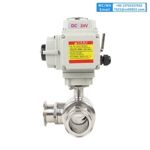 Ymer thép không gỉ Van bi điện AC220V 16wsk3tq + cea220s 16wsk3tq + ced24s DC24V mở/colse van điều khiển lưu lượng 3 điểm - Product Image 4