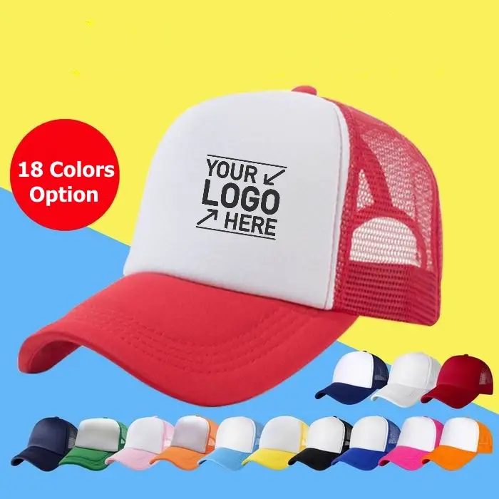 מותאם אישית לוגו מתכוונן ספוג רשת כובע 5 פנלים למבוגרים בייסבול כובע רקמת כובעי ספורט