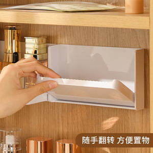 Estante de Almacenamiento Plegable de Lujo, Montado en la Pared, Blanco, Rectangular, Resistente, para Baño y Dormitorio - Product Image 2