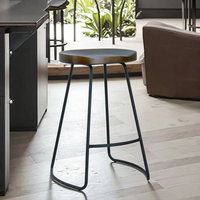 Tabouret de Bar de Luxe Moderne avec Assise en Bois Massif pour Cuisine, Salle à Manger, Extérieur, Salon, Chambre