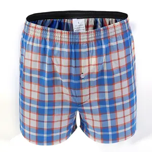 Pria Anyaman Petinju, 100% Cotton Boxer Celana Pendek untuk Pria, Boxershorts