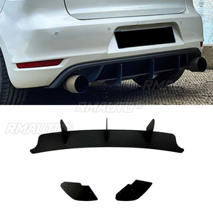 Rear Bumper Diffuser Lip Spoiler <b>Splitter</b> Protector For Volkswagen Golf 6 MK6 GTI 2009-2013 Black Decoration Guard - Product Image 1