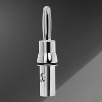 Connecteur de haut-parleur banane RASANTEK plaqué rhodium 9,0 mm en aluminium et laiton, prise audio mâle, borne à vis de verrouillage, connexion rapide
