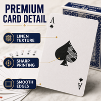 Cartes à Jouer de Poker ChenSheng Personnalisées de Qualité Supérieure, Noyau Bleu, Papier 350 g/m², 54 Cartes, Écologiques, Durables, Personnalisables pour la Famille