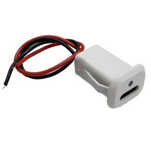 Siyah beyaz Panel montaj USB C dişi konnektör kablo LED göstergesi ile USB-C <span class=keywords><strong>2</strong></span> Pin açık teller güç kablosu şarj portu - Product Image 5
