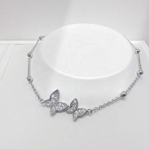 Pulseras de plata 925 personalizadas con circonitas, dijes DIY, de moda, de la amistad, vintage, de oro 14k, delicadas, de mariposa, tipo tenis. - Product Image 1