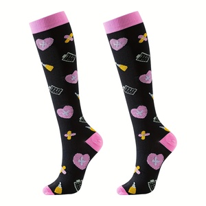 Venta caliente 15-20 mmHg Correr Hasta la rodilla Tenis Nylon Deportes Enfermera Calcetines de compresión Medias - Product Image 3