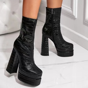 La piattaforma di moda con tacchi spessi migliora gli stivali nudi e comodi <span class=keywords><strong>stivaletti</strong></span> col tacco alto - Product Image 2