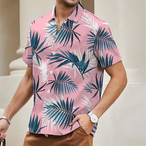 Benutzer definierte Sublimation Blumen druck Casual Summer Beach Tägliches Büro Urlaub Shirt Button Designer Einzigartiges Herren Hawaii hemd - Product Image 3
