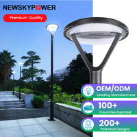 Lampe solaire de cour à design carré élégant, 20W, luminosité élevée, allumage et extinction automatiques toute la nuit, pour les allées résidentielles, directement de l'usine
