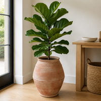 Grand vase en céramique pour plantes, style nordique Wabi Sabi, pot hydroponique à large ouverture, pot rustique vintage pour la décoration de la maison