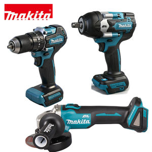 Juego de 3 Herramientas Eléctricas <span class=keywords><strong>Makita</strong></span> de 18V con Batería de Litio Sin Escobillas: Amoladora Angular, Taladro y <span class=keywords><strong>Llave</strong></span> de <span class=keywords><strong>Impacto</strong></span> con Mangos Ergonómicos - Product Image 1