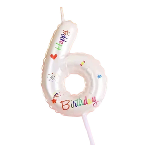 Velas de <span class=keywords><strong>Cumpleaños</strong></span> con Forma de Globo, Números del 0 al 9, de Cera de Parafina, Adornos para Pasteles con Empaque Individual para Fiestas de <span class=keywords><strong>Cumpleaños</strong></span>, Venta al Por Mayor - Product Image 5