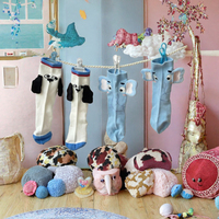 Chaussettes mignonnes en peluche 3D avec oreilles d'animaux de dessin animé, chaussettes douces pour femmes, chaussettes de mode quotidiennes