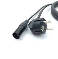 Câble Combo ABCCABLS Schuko vers Powercon Bleu + XLR, Cordon 2-en-1 Alimentation & Signal DMX pour Éclairages de Scène et Têtes Mobiles