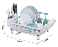 Égouttoir à vaisselle simple niveau MIXWARES, en acier carbone, pour comptoir, avec support de rangement pour baguettes et ustensiles