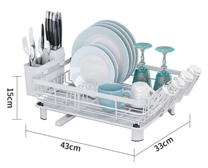 MIXWARES <span class=keywords><strong>Escurridor</strong></span> de Platos de un Solo Nivel para Cocina, <span class=keywords><strong>Escurridor</strong></span> de Encimera de Acero al Carbono <span class=keywords><strong>con</strong></span> Soporte para Palillos y Utensilios - Product Image 5