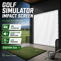 Simulateur de golf commercial avec écran gris anti-bruit pour académies et centres d'entraînement