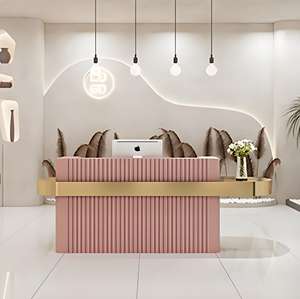 เคาน์เตอร์ต้อนรับแบบปรับแต่งได้ B033 เคาน์เตอร์แคชเชียร์ เคาน์เตอร์บาร์ ร้านกาแฟ ร้านเค้ก ร้านชานม ร้านออกกำลังกาย สตูดิโอโยคะ โรงแรม - Product Image 4