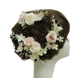 Tocado de novia para mujer, <span class=keywords><strong>Serie</strong></span> de Color <span class=keywords><strong>rosa</strong></span>, Artificial ramillete de muñeca, flor para vacaciones, tipo ramillete - Product Image 5