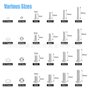 304 Stainless Steel Hex <b>Socket</b> Cap <b>Screw</b> Nut Washer Kit 520pcs With Hex Keys For Standard Use - Product Image 3