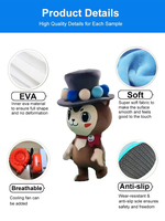 Disfraz de Mascota Personalizado de Monstruo con Triple Gol, Traje de Halloween para Adulto de Personaje de Dibujos Animados Rojo y Azul, Servicio OEM ODM Personalizado