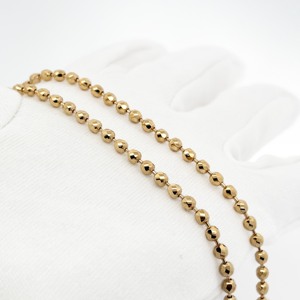 18K Gold Twist Ball Bead Chain Necklace Diamond Cut Solid Gold Station Necklace Fine Jewelry Gift for Women <b>Wife</b> - Product Image 4