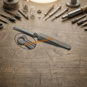 Pince à perles en acier inoxydable avec embout en caoutchouc irrégulier de 160 mm pour la manipulation précise des outils de fabrication de bijoux (sécurité croisée) - Product Image 4