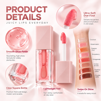 Huile à lèvres repulpante RTS 6ml, hydratante, brillance intense, gloss teinté, faible MOQ 2 pièces, vente en gros, logo personnalisé