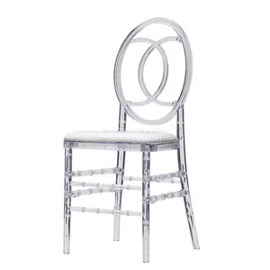 뜨거운 판매 유령 의자 결혼식 용 쿠션 크리스탈 의자와 투명 플라스틱 수지 의자