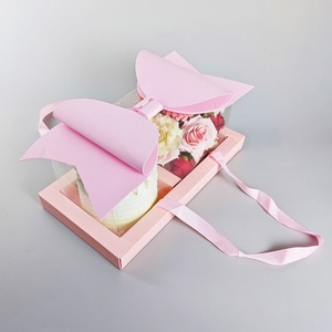 ซันไชน์ จำหน่ายกล่องเค้กใสขนาด 4 นิ้ว ลายดอกไม้ สำหรับงานแต่งงาน วันเกิด และวันแม่ - Product Image 4