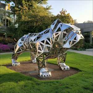 Vendita calda Custom Design in acciaio inox Bulldog cane scultura per la decorazione - Product Image 3