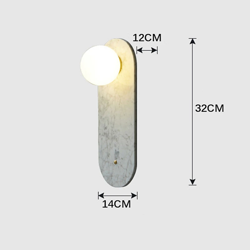 WECUS European Luxury Hotel Corridor Sconce Natural White Marble LED Green Wall Lamp for Villa Backg