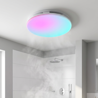Ventilateur d'extraction électrique multifonctionnel en plastique pour salle de bain, à fixation au plafond, avec lumière RGB, capteur d'humidité, 2 vitesses, silencieux 46 dB