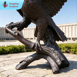 Sculpture d'<span class=keywords><strong>aigle</strong></span> faucon en bronze noir, grande taille, magnifique, de luxe, pour décoration d'art de jardin extérieur - Product Image 5