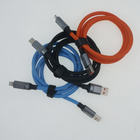 Kabel Data tipe-c, pengisian daya Cepat 120W tembaga murni & silikon untuk perangkat mikro USB iPhone iPad Android